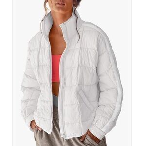 Lightweight Oversized Zip Water Resistant Packable Puffer Jacket Warm Short Coat